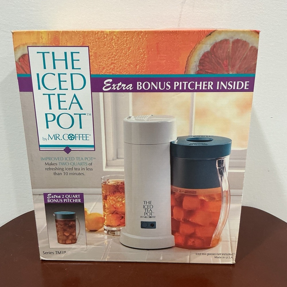 Vintage Mr Coffee The Iced Tea Pot Maker Pitcher 2 QT TM1P Extra Pitcher NOS